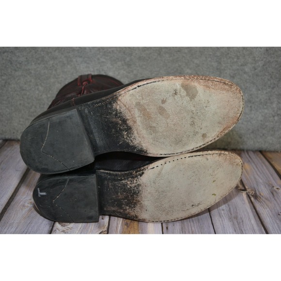 Cody James Black Boots Mens 10.5 cherry black Leather Western Pull On Round Toe - Picture 8 of 12